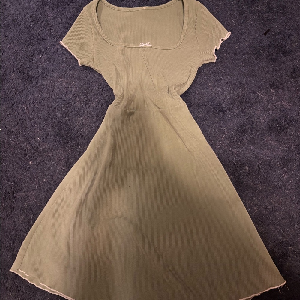 Elegant Olive Green Women's Dress